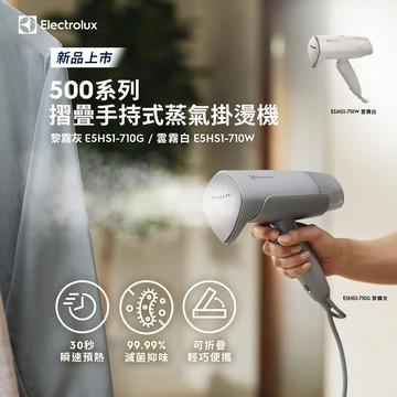 【Electrolux 伊萊克斯】 500系列摺疊手持式蒸氣掛燙機(E5HS1-710G) 黎霧灰