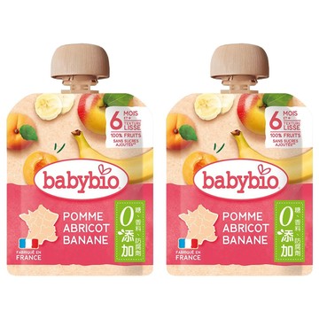 babybio 生機纖果泥 香蕉杏桃  90g  2包