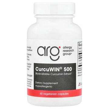 Allergy Research Group, CurcuWIN® 500，500 毫克，60 粒素食膠囊