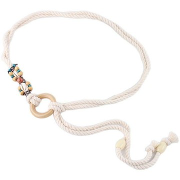 【巴黎精品】現貨秒發 女皮帶美式腰帶波希米亞風腰飾-編繩圓扣貝殼腰鍊女配件2色a1by32