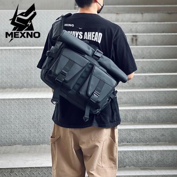 新款男款機能斜跨包男士運動防水旅行單肩包大容量電腦擴容郵差包