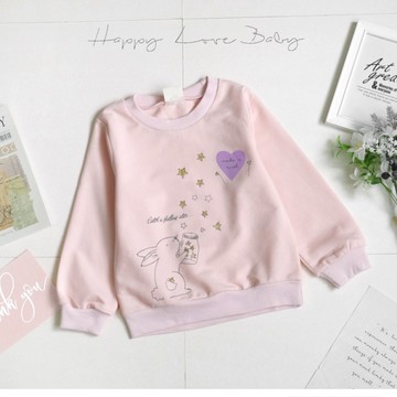 閃亮星星許願小兔長袖上衣 秋冬童裝 女童上衣 女童長袖 女童棉T 女童T恤 長袖上衣 秋冬上衣 棉T