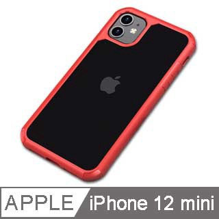 IN7 王者系列 iPhone 12 mini (5.4吋) 透明 防摔殼 防撞 軟邊 TPU+PC背板 雙料保護殼-紅色