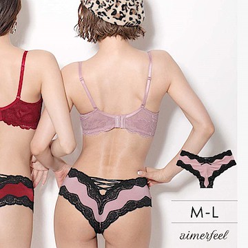 aimerfeel 編織錦緞美臀 半包臀內褲  單品內褲-961822-PI12