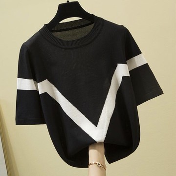 品牌折扣店正品女裝剪標清倉特價短袖T恤寬松冰絲針織衫薄款上衣