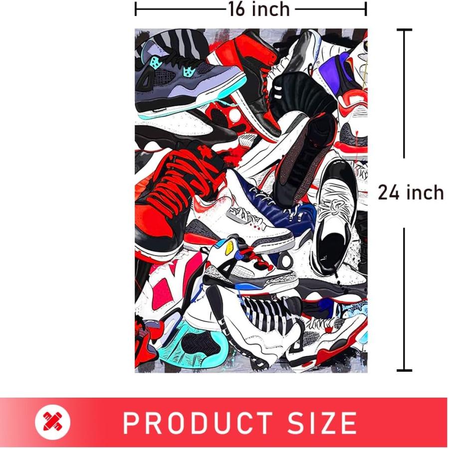 QridRir Basketball Shoes Wall Art Poster Classic Fashion Trendy Sneaker Prints Canvas Painting Artwork for Living room Decoration Gift for Sport Fa