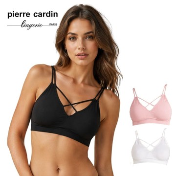 【Pierre Cardin 皮爾卡登】慵懶性感交叉肩帶舒適內衣(2件組)
