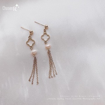 古典國風花窗流蘇垂墜耳環// 耳夾可