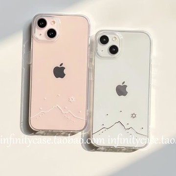 ins風星空山脈適用iPhone15蘋果12/16/17PROMAX/13軟14PRO手機殼透明情侶iPhoneAIR