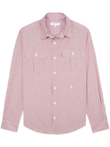 Sporty & Rich - Utility logo-embroidered striped shirt - unisex - Cotton - XL