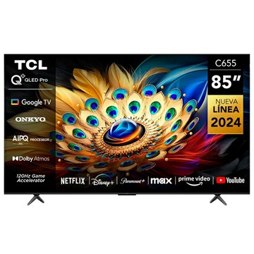 領券現折 TCL 85型 4K QLED PRO Google TV 量子智能連網液晶顯示器 85C655 PRO-含基本安裝 樓層費跨區費另計