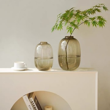 好拾選物 輕奢簡約大肚玻璃花瓶 大+小 2入組 - 琥珀款