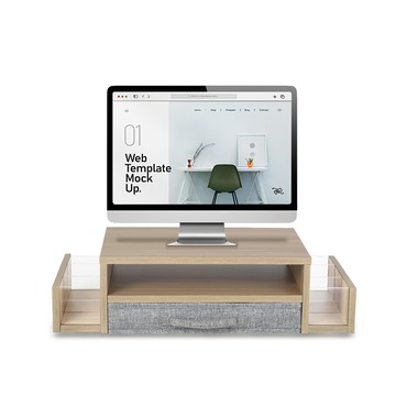 Ermutek 二木科技 多功能收納桌上型木質雙層設計螢幕增高架  SR-015