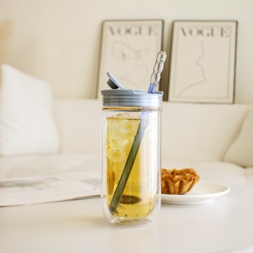 【好玻GOODGLAS】CLASSIC雙層玻璃隨手杯400ml-黃&藍 ✦雙12慶/指定商品單件12% off✦