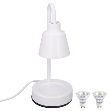 Mini款融蠟燈 可調光 + 鹵素燈泡2入 香氛蠟燭 專用燈台  珍珠白色