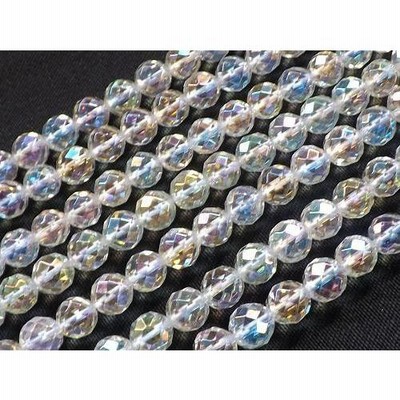 【天然石】レインボーオーラ　64面カット　8mm　　１連売り【パワーストーン】