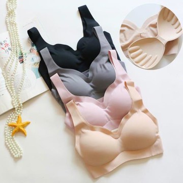 夏季冰絲無痕內衣防走光 就像沒穿一樣 無鋼圈背心式 打底女文胸