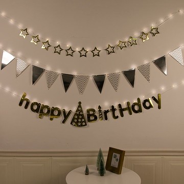 過生日的裝飾品場景布置背景墻拉旗男女生成年女孩網紅掛件掛飾