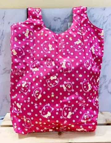 【震撼精品百貨】Hello Kitty 凱蒂貓 三麗鷗 KITTY 雙面環保收納袋-可折-鍛面黑*35563 震撼日式精品百貨