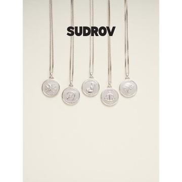 SUDROV素覺十二星座硬幣銀項鏈女鎖骨鏈送女友女生生日新年禮物