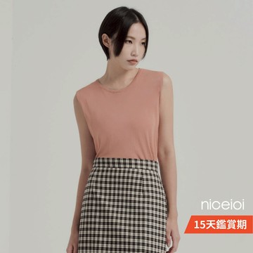 niceioi【特惠】圓領背心 背心 無袖上衣 粉色 純色圓領背心 (共3色) 女裝