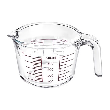 AHOYE 耐熱玻璃量杯 500ml 烹飪烘焙必備  透明  玻璃 透明  1個