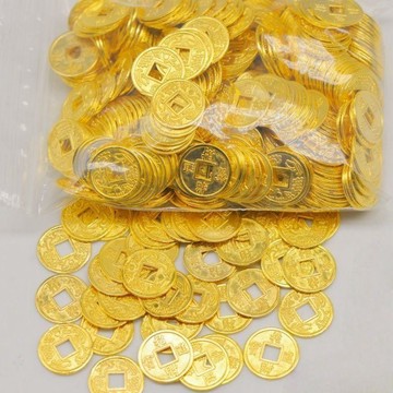 ✨臺灣出貨✨1.5cm金色銅錢招財進寶錢幣手工DIY飾品配件送禮相框發財樹搖錢樹