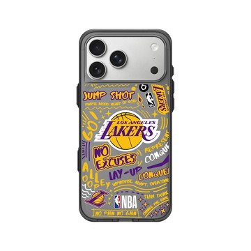iPhone 17 Pro Max Clear (相機按鈕) 酷墨灰 - NBA - 塗鴉系列-洛杉磯湖人 L.A. Lakers - Graffiti