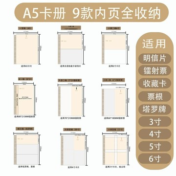 桃園出貨🔥a5 卡冊內頁 a5收納內頁 拍立得相簿 大a5卡冊內頁 混合雙面卡冊明信片拍立得內頁袋 鐳射票演唱會門票3