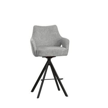 直人木業-JOHNNY灰色旋轉吧椅-高款