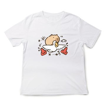 JZ TEE 卡皮巴拉-水豚與鵜鶘 印花短袖T恤