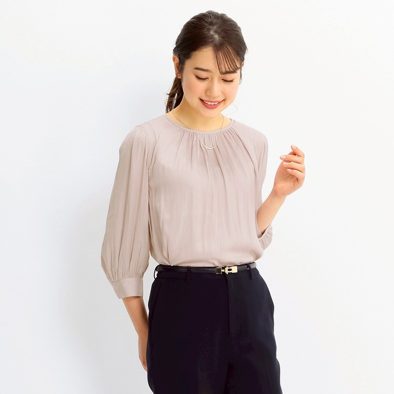 割繊 かっせん ふんわりギャザーブラウス セットアップ着用可 通販 Lineポイント最大 0 Get Lineショッピング