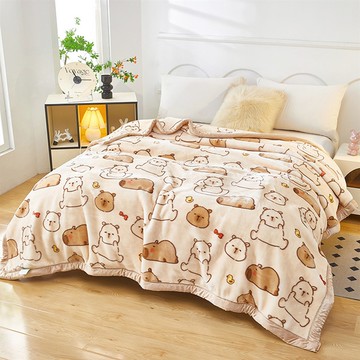 新款加厚雙面絨毛毯棉被 150*200CM-水豚君（冬被 /保暖毛毯/毛毯/蓋毯/棉被/加大毛毯/暖暖被）_廠商直送