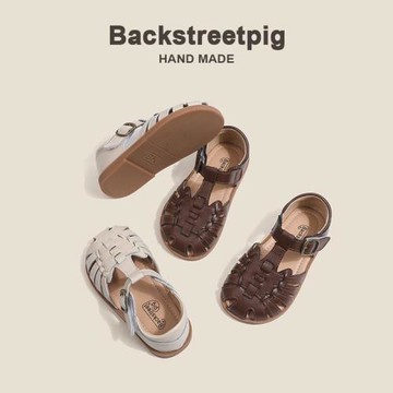 女童鞋真皮男女寶寶涼鞋洛麗塔軟底包頭小童時裝鞋夏季兒童涼鞋