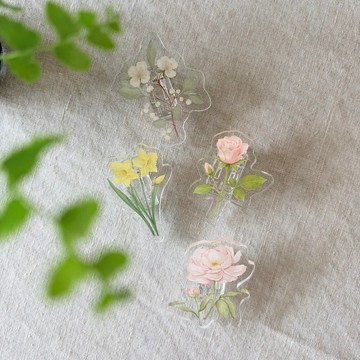 漫步植物園系列 / 花卉壓克力造型夾(無磁鐵) - 四款合購區