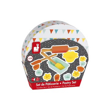 Janod 妙廚師好料理 家家酒組 Set 14入 - 鬆木材質 適用年齡：3 歲以上  糕點器具 多色  1組