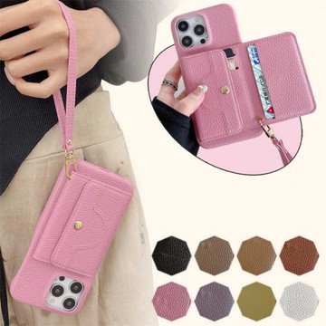 KUAIJIEWEI時尚適用蘋果支架插卡手機殼iPhone17鏡子14 Pro防摔手機保護殼12皮質手機殼