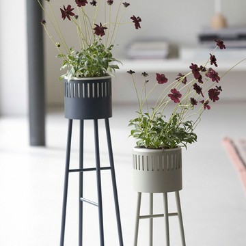 Design Bite｜站立式花盆架-高 - 灰綠