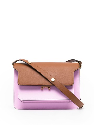 Marni - colour-block Trunk crossbody bag - women - Cotton/Leather/Brass - One Size - Pink