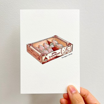 【紅色小系列】明信片/ Strawberry Box from Grade A Garden