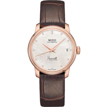 MIDO 美度 官方授權 Baroncelli III Heritage 復刻真鑽機械女錶 新年開運 送禮推薦-33mm M0272073610600