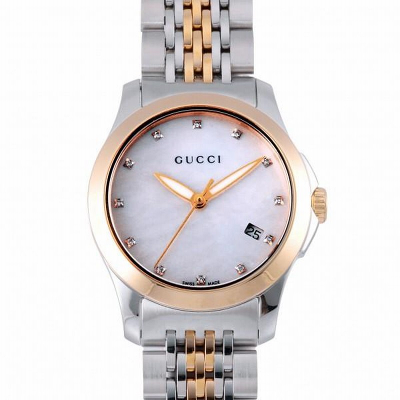 グッチ GUCCI YA126514 ホワイト文字盤 新品 腕時計 レディース | LINE 