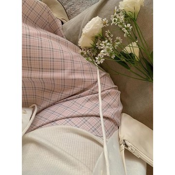 Codibook｜韓國 frenchaube 春季復古格紋鬆緊腰長裙［預購］裙子 女裝