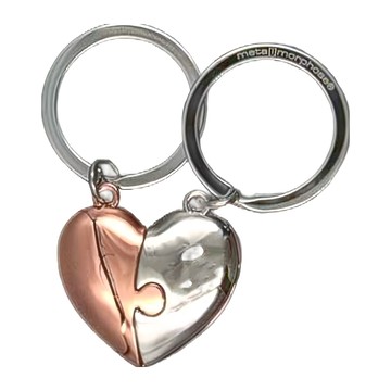 Metalmorphose 拼圖鑰匙圈  粉色心型  1個