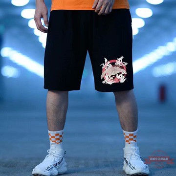 【M-8XL】短褲 休閑短褲 國潮短褲 男生胖子五分褲 潮牌嘻哈加肥加大碼男寬松籃球運動潮流中褲 休閒百搭短褲