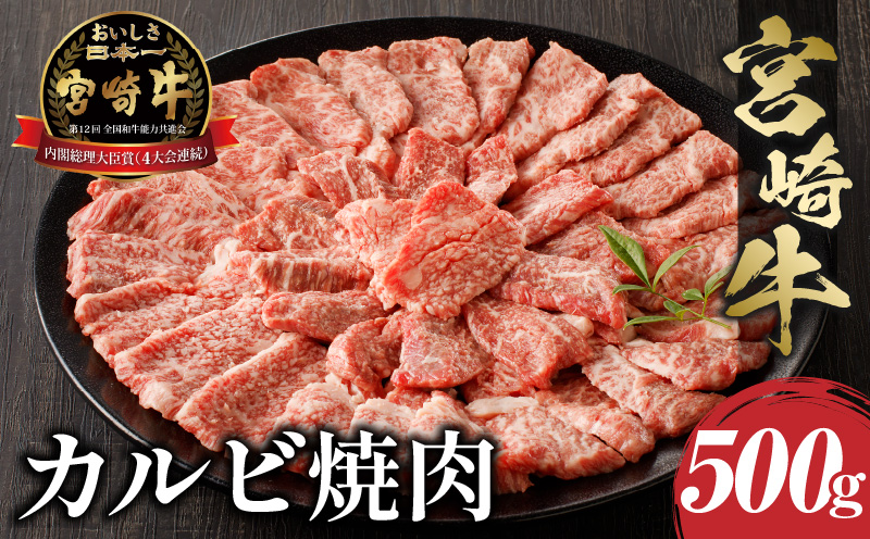 宮崎牛 カルビ 焼肉 500g_M243-004