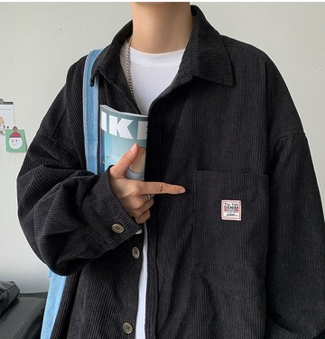韓版燈芯絨長袖襯衫外套/4色-TC8631