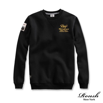 Roush Ray s美式潮流膠印刷毛大學TEE(2411521)