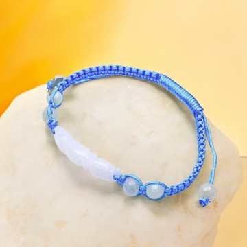 冰種翡翠蓮藕編織手鍊 | 天然緬甸翡翠A貨 | 送禮