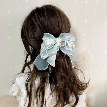 法式珍珠紗仙女夾鯊魚夾 香蕉夾 彈簧夾 髮叉 髮圈 大腸圈 髮夾